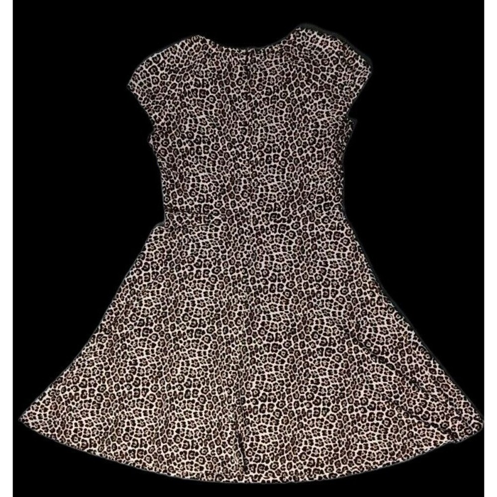 Michael Kors Fit And Flare Skater Dress S Leopard Cheetah Animal Print Mob Wife - Picture 9 of 10